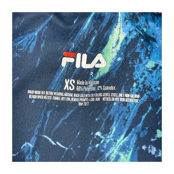 Fila Capri Leggings Women's XS Multicolor Tie Dye Stretch Athletic Pull-On - Picture 3 of 6